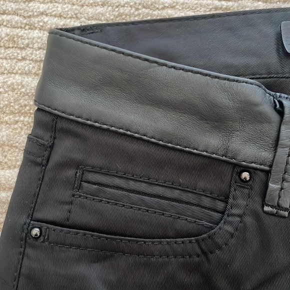 NWOT Barbara Bui Black Leather Trim Skinny Leg Pants Size 34 Italian - Picture 4 of 8